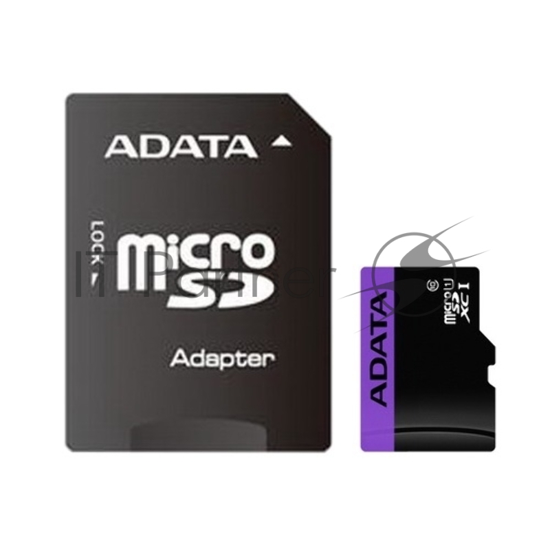 Карта памяти Micro SecureDigital 64Gb A-DATA AUSDX64GUICL10-RA1 {MicroSDXC Class 10 UHS-I, SD adapter}