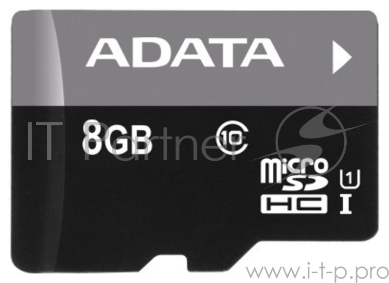 Карта памяти Micro SecureDigital 8Gb A-DATA AUSDH8GUICL10-RA1 {MicroSDHC Class 10 UHS-I, SD adapter}