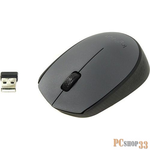 Оптическая мышь Logitech M170 910-004642, беспров., 2кн.+скр., серо-черный (USB)