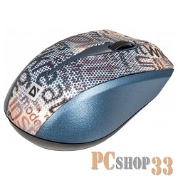 Мышь беспроводная Defender IR-лазерная StreetArt MS-305 Nano G(Серый) 2кн+кл, 1000/1500/2000 dpi