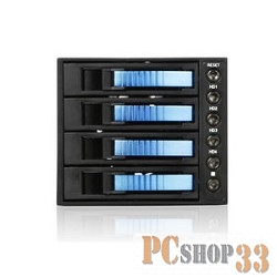 Опция к серверу Procase A3-304-SATA3-BL, {Hot-swap корзина 4 SATA3/SAS, 6Gb, 3x5.25, 1xFAN 80x15mm}