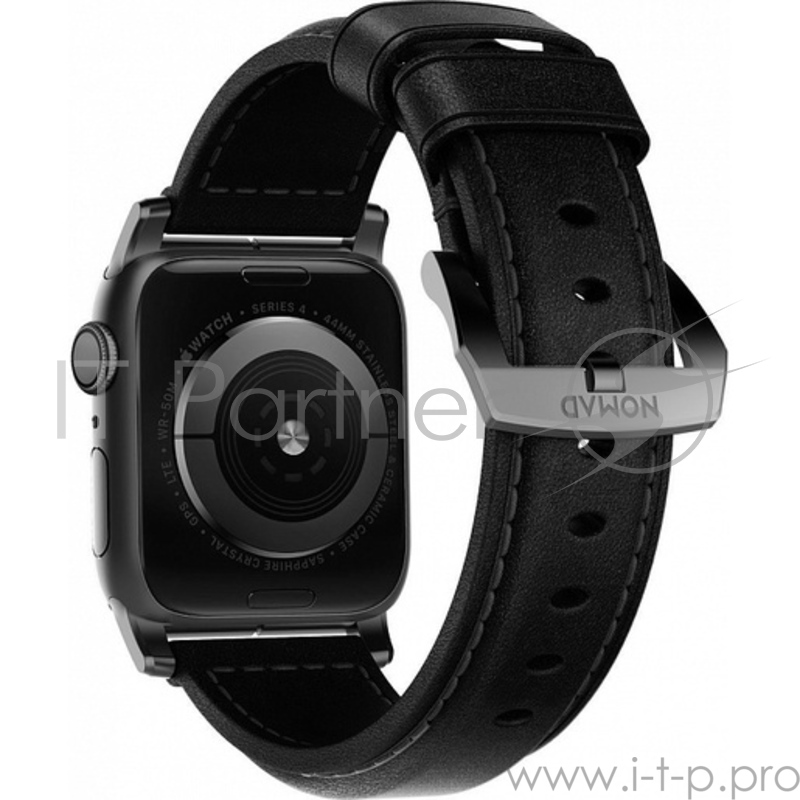 Ремешок Nomad Traditional Strap для Apple Watch 44mm/42mm. Материал кожа натуральная. Цвет ремешок черный, застежка черный.
