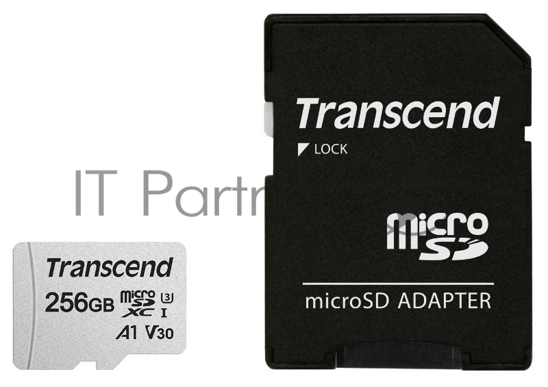 Флеш карта microSD 256GB Transcend microSDXC Class 10 UHS-I U3, V30, A1, (SD адаптер), TLC