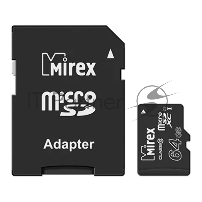 Флеш карта microSD 64GB Mirex microSDXC Class 10 UHS-I (SD адаптер)