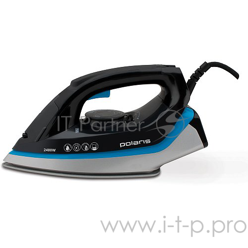 Утюг Polaris, PIR 2485K черн/сер, 2400Вт, подошва Crystal Ceramic, 45/145 г/мин, вертикальное отпар, защита от накипи, самоочистка, капля-стоп