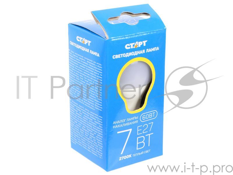 Светодиодная лампа СТАРТ LEDSphereE27 7W 27 теплый 2700К, 220В, 270º, 500Лм
