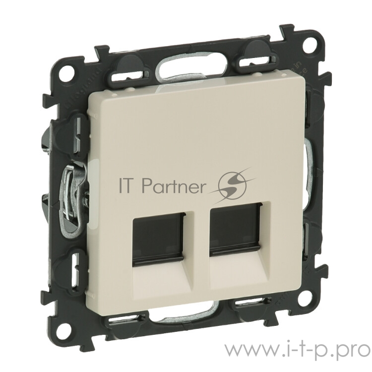 Legrand 753541 Valena LIFE.Информационная розетка двойная RJ45 Кат.5е UTP.С лицевой панелью.Слоновая кость