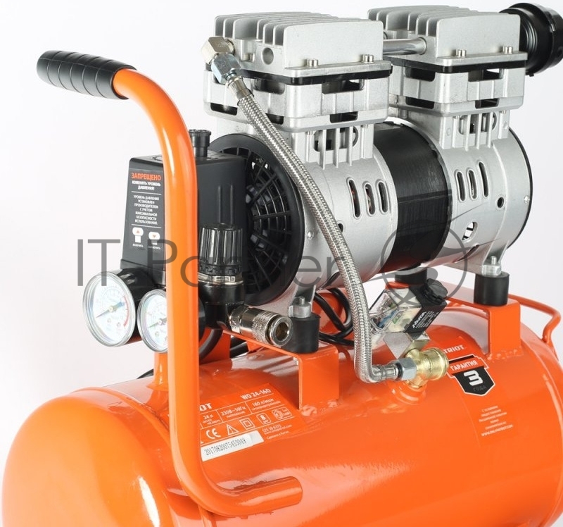 Компрессоры, Пневматическое оборудование PATRIOT WO 24-160 Компрессор 525306375 {Безмасляный Мощн. 1,1 кВт Напр. 230В Об. двиг.: 2850 об/мин Производительность: 160 л/мин Объем ресивера: 24 л Давление: 8 бар}