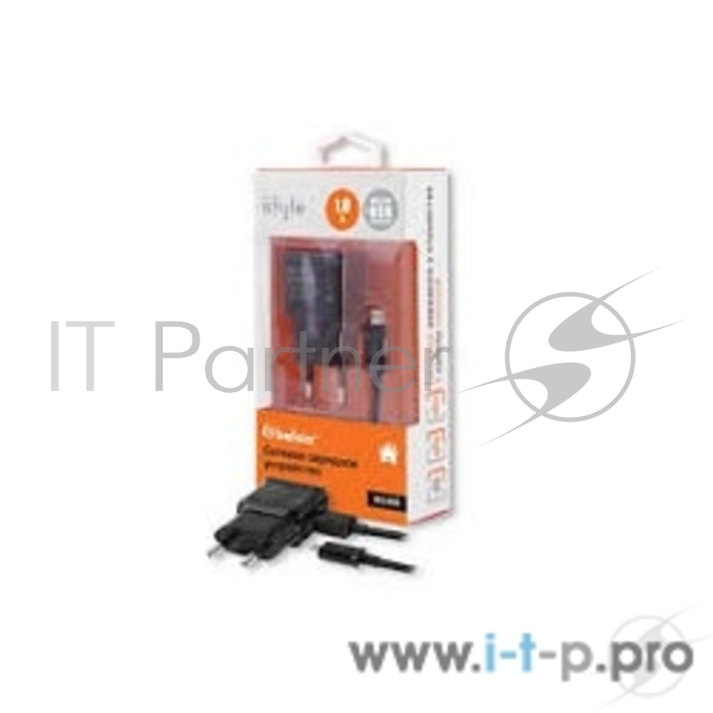 Аксессуар Belsis Сетевое зарядное устройство 1 USB, 1 A, дата-кабель microUSB, черный (BS1406)