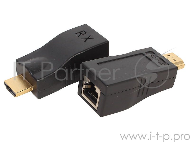 Переходник ORIENT HDMI 2.0 extender VE042, удлинитель до 30 м по витой паре, FHD 1080p/3D (Ultra HD 4K до 5 м), HDCP, подключается 1 кабель UTP Cat5e/6, не требуется внешнее питание (30042)