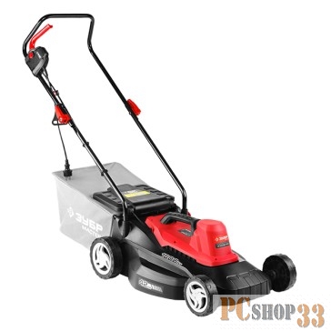 Газонокосилка ЗУБР ЗГКЭ-42-1800 Газонокосилка { роторная, ш/с 420 мм, центр. регулировка высоты 25-75 мм, травосборник 35 л, 1800 Вт }