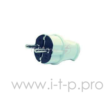 MAKEL 10002 Вилка прямая с заземлением белая