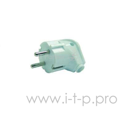 MAKEL 10027 Вилка угловая с заземлением белая