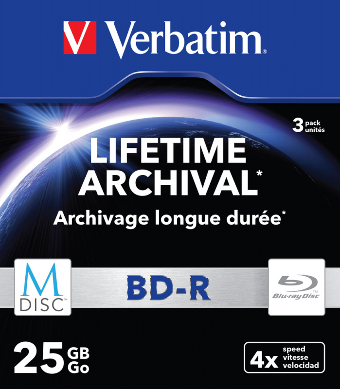 Диск BD-R Verbatim 25Gb 4x Slim case (3шт) (43827)