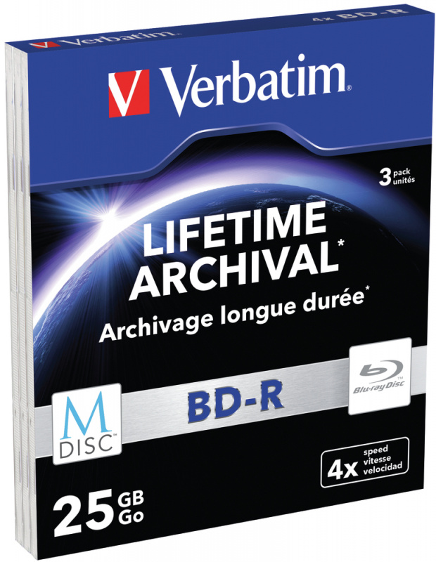 Диск BD-R Verbatim 25Gb 4x Slim case (3шт) (43827)