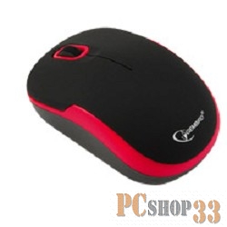 Оптическая мышь Gembird MUSW-200-BKR, беспров., 2кн.+скр., черно-красный (USB)