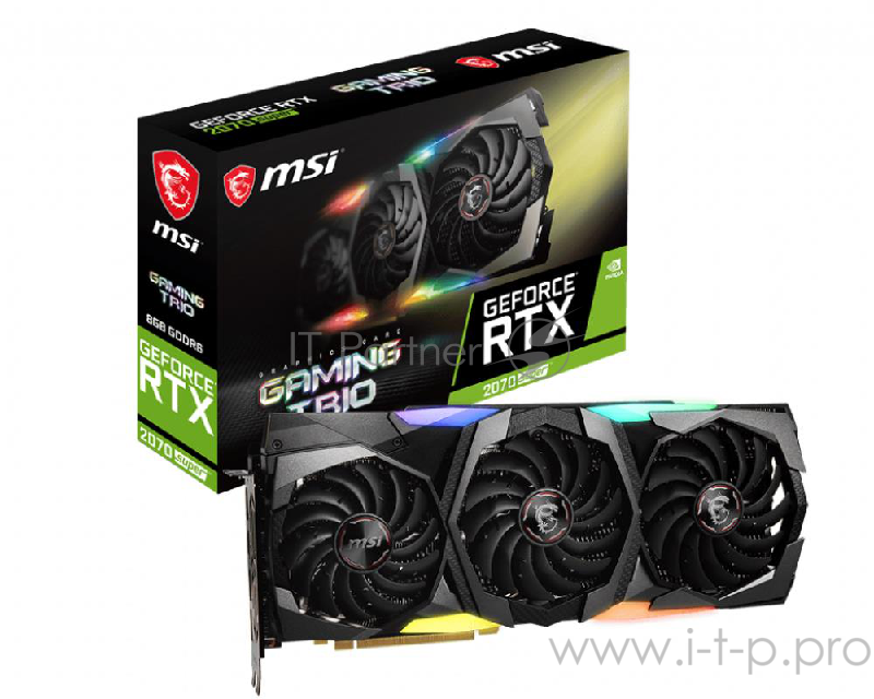 Видеокарта 8Gb <PCI-E> MSI GeForce RTX 2070 SUPER GAMING TRIO <RTX2070SUPER, GDDR6, 256bit, HDMI, 3xDP, Retail>
