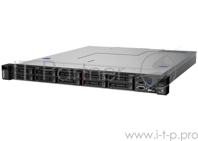 Lenovo TCH ThinkSystem SR250 Rack 1U, 1xIntel Xeon E-2146G 6C (3.5GHz/80W), 16GB/2666MHz/2Rx8/1.2V ECC UDIMM, noHDD 2,5 (up to 8/10), 1xSATA RAID(SW), 2x1GbE, 1x450W p/s (up to 2),1xp/c,XCC Standart