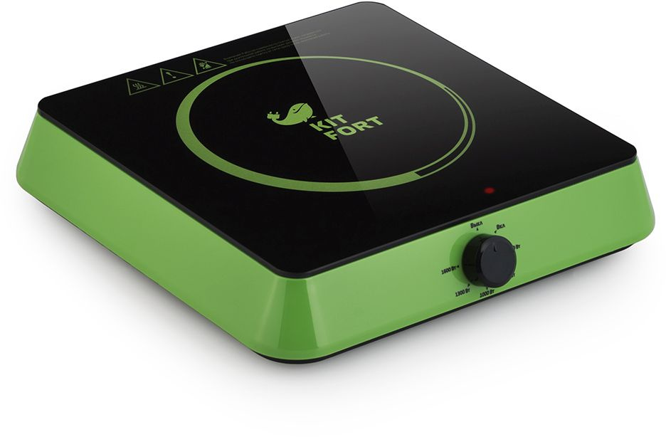 Плита Электрическая Kitfort КТ-113-2 зеленый/черный стеклокерамика (настольная)
