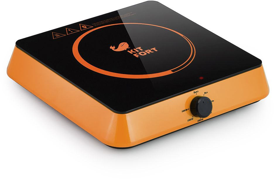 Плита Электрическая Kitfort КТ-113-3 оранжевый/черный стеклокерамика (настольная)
