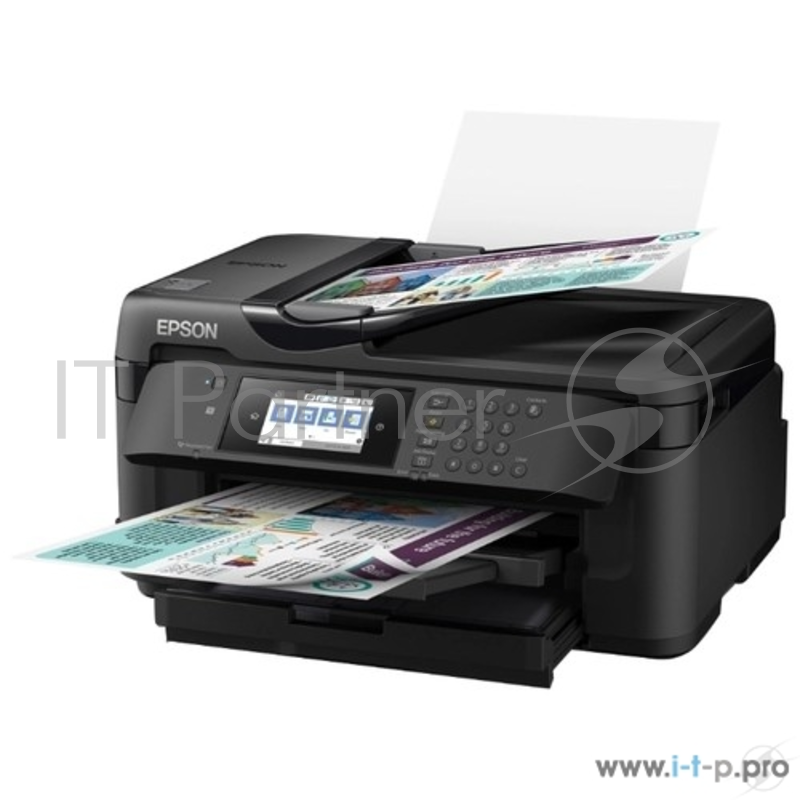 Принтер Epson WorkForce WF-7710DWF C11CG36413 (А3+, 4 цвета,32/20 стр/мин ,Сканер: 1200x2400 dpi,Duplex A3 формата,ЖК-экран, диагональю 10,9 см.Слот для чтения карт памяти,лоток на 250 листов)