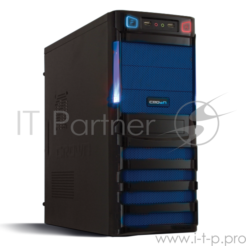 Корпус Miditower CROWN CMC-SM162 black/blue ATX w/o