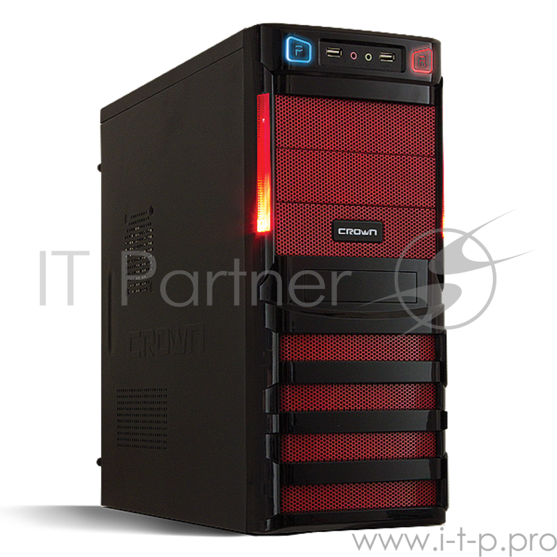 Корпус Miditower CROWN CMC-SM162 black/red ATX w/o