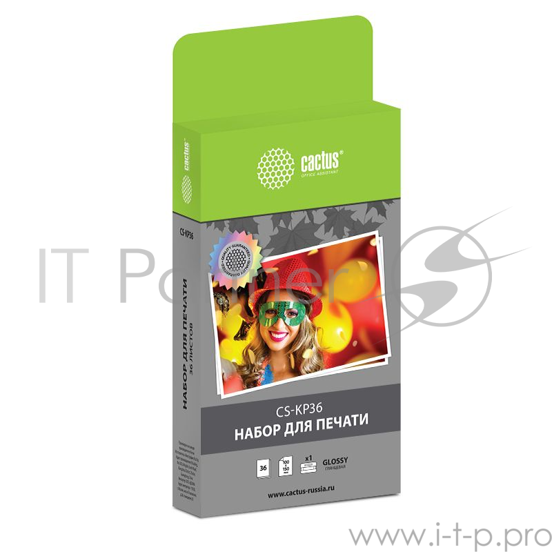 Расходные материалы Cactus Набор для печати KP-36IP 10x15/36л./белый для сублимационных принтеров