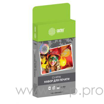 Расходные материалы Cactus Набор для печати KP-36IP 10x15/36л./белый для сублимационных принтеров