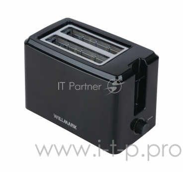 Тостер WILLMARK WTS-752P ( 2 отдела, пластик, центрирование тостов, 750 Вт., ассорт ) (Черный)