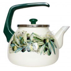Чайник для плиты Interos Маслины 3,0л эмалированный с кр.
