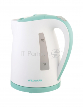 Чайник электрический WILLMARK WEK-1706P (1.7л, корп. пластик, защита от перегр, 2200Вт., ассорт) (Бирюзовый)