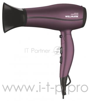 Фен WILLMARK WHD-221STI (2 скорости, З темп. режима, ионизатор, Soft Touch, фиолет., 2200Вт)