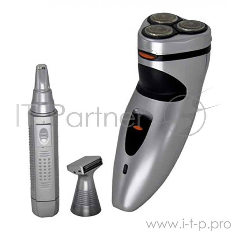 Электробритва IRIT IR-3207(Мощность 3Вт. Работа от аккумулятора. 3 бреющих головки. Быстрая зарядка за 3ч. Возмож-ть чистки бритвы под водой. Триммер для выбривания линии усов и бакенбардов. Триммер д/носа. Футляр с зеркалом. Кисточка для чистки в ко