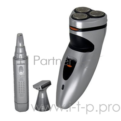 Электробритва IRIT IR-3207(Мощность 3Вт. Работа от аккумулятора. 3 бреющих головки. Быстрая зарядка за 3ч. Возмож-ть чистки бритвы под водой. Триммер для выбривания линии усов и бакенбардов. Триммер д/носа. Футляр с зеркалом. Кисточка для чистки в ко