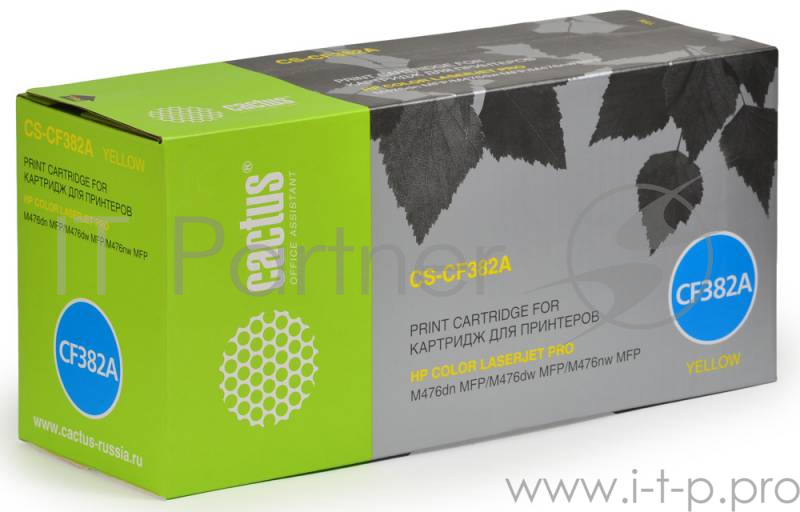 Картридж Cactus (CF382A) для HP LJ Pro M476dn/M476nw/M476dw, № 312A Y, 2.7K