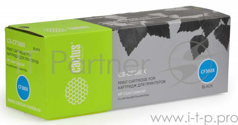 Картридж Cactus (CF380X) для HP LJ Pro M476dn/M476nw/M476dw, № 312X Bk, 4.4K