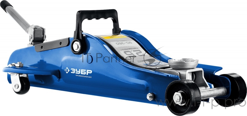 Домкрат ЗУБР 43057-2.5-K гидравлический подкатной t65 2.5т 90-360мм в кейсе профессионал