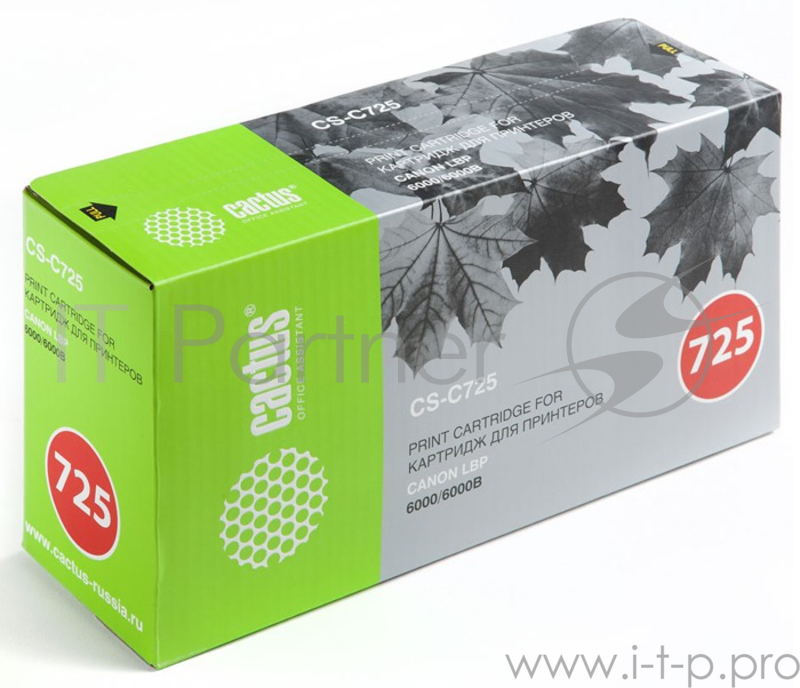 Картридж Cactus (Cartridge 725BK) для Canon LBP6000/6000В, №725 Bk, 1.6K