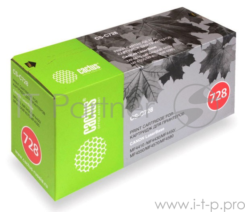 Тонер Картридж Cactus CS-C728S черный для Canon i-SENSYS MF4410 MF4430 MF4450 MF4550D (2100стр.)