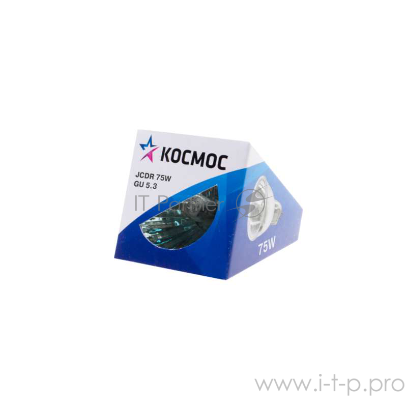 Лампа галогенная КОСМОС JCDR 75Вт 220В GU5.3 (уп-ка 10 шт.) стекло