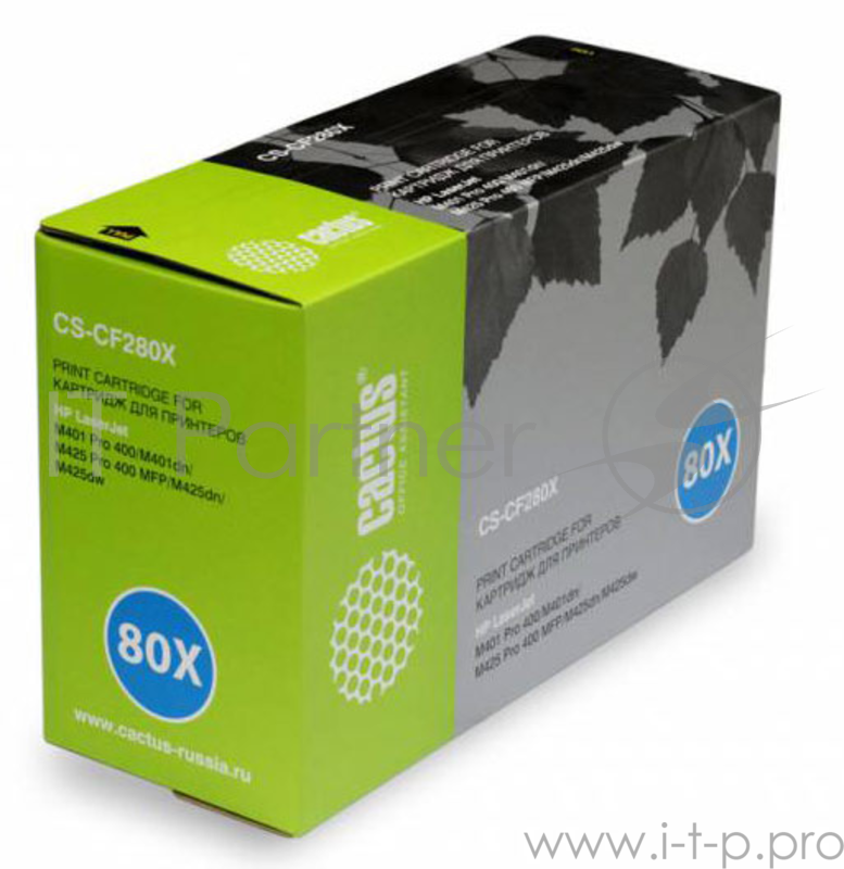Картридж Cactus (CF280X) для HP LJ Pro 400/M401/M425, Bk, 6.9K