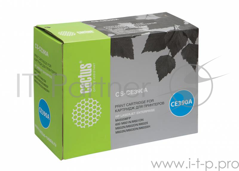 Картридж Cactus (CE390A) для HP LaserJet M4555MFP, Bk, 10K