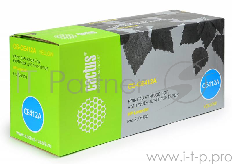Картридж Cactus (CE412A) для HP CLJ Pro 300 Color M351 /Pro 400 Color M451/Pro 300 Color MFP M375/Pro 400 Color MFP M475, №305A Y, 2.6K