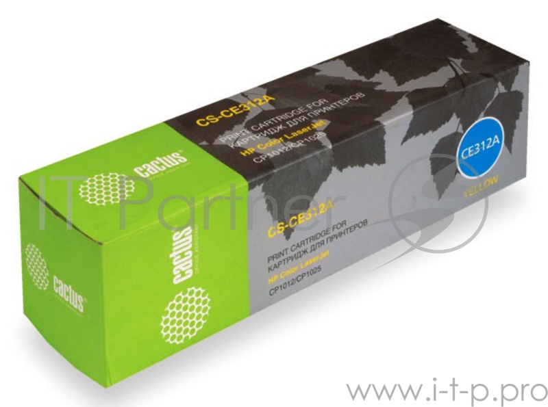 Картридж Cactus (CE312A) для HP Color LaserJet CP1012 Pro/CP1025 Pro, №126A Y, 1K