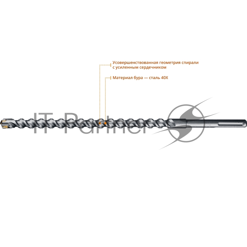 Бур ЗУБР 29350-520-25_z01 SDSMAX Ф25х400/520мм 4 резца спираль шнек