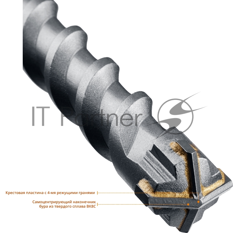 Бур ЗУБР 29350-520-25_z01 SDSMAX Ф25х400/520мм 4 резца спираль шнек