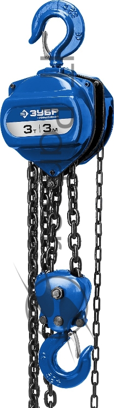 Таль механическая ЗУБР ТШ-3-3 43081-3 цепная шестеренная профессионал 3т / 3м