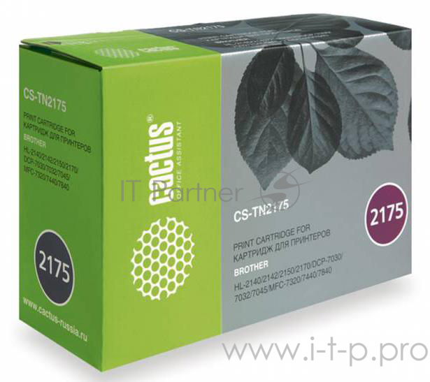 Тонер Картридж Cactus CS-TN2175S черный для Brother HL-2140/2150/2170 (2600стр.)