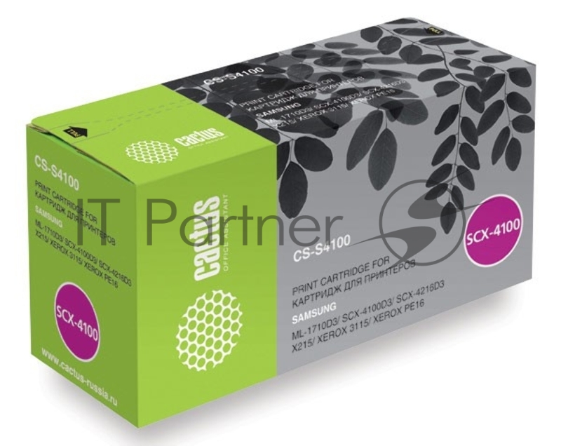 Тонер Картридж Cactus CS-S4100 черный для Samsung ML-1710D3 SCX-4100D3/Xerox 3115/PE16 (3000стр.)